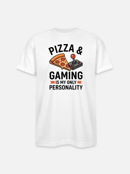 Pizza Arcade Pixel Joy - Bayside Unisex Heavyweight USA Made T-Shirt - white