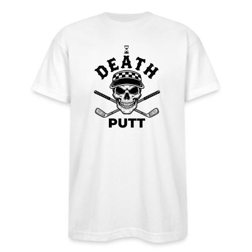 DEATH PUTT - Gothic Golf Gift Tee - Skull & Putter - Bayside Unisex Heavyweight USA Made T-Shirt