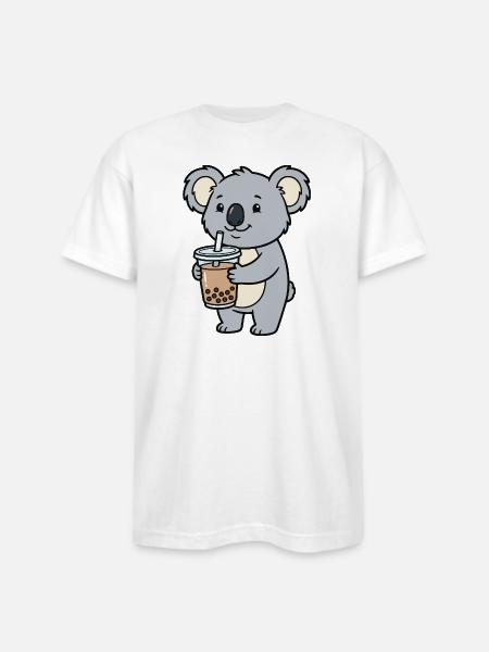 koala bubble tea - Bayside Unisex Heavyweight USA Made T-Shirt - white
