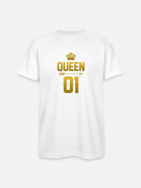 King Queen 01 - Bayside Unisex Heavyweight USA Made T-Shirt - white