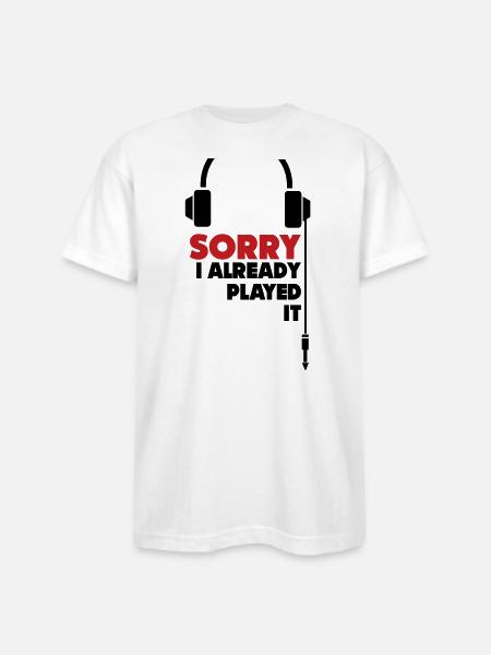 sorry_i_already_played_it_3 - Bayside Unisex Heavyweight USA Made T-Shirt - white