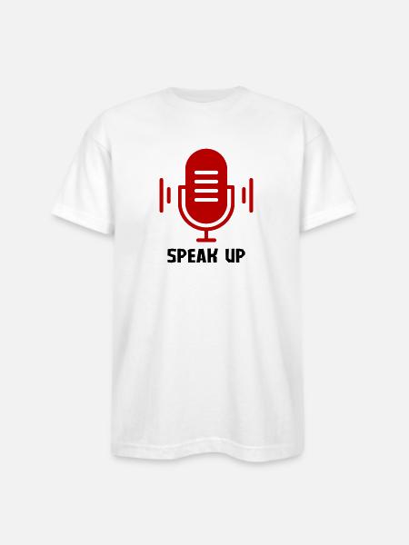 Speak Up - Bayside Unisex Heavyweight USA Made T-Shirt - white