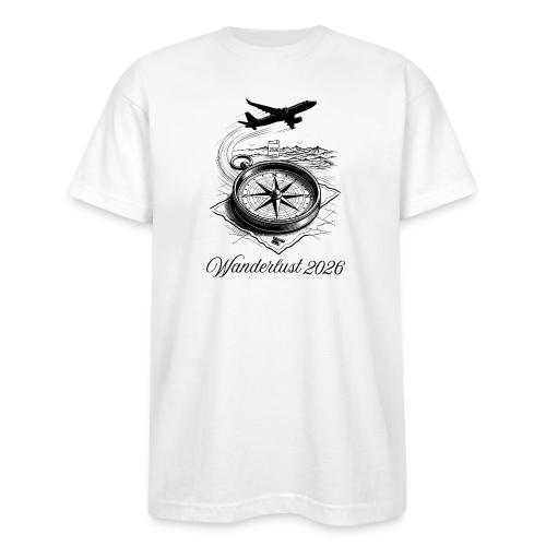 Wanderlust 2026 T-Shirt | Minimalist Travel Plane - Bayside Unisex Heavyweight USA Made T-Shirt