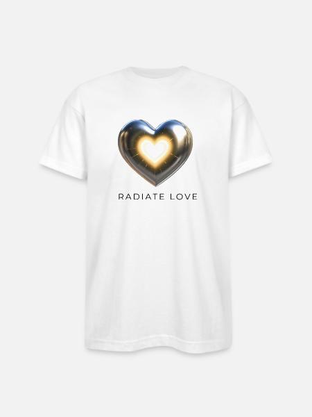 Radiate Love - Bayside Unisex Heavyweight USA Made T-Shirt - white