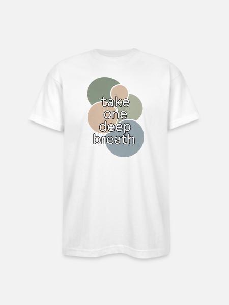 Pastel Circle Breath Reminder - Bayside Unisex Heavyweight USA Made T-Shirt - white