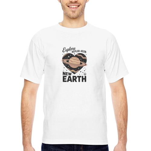 Explore Kepler-452b – New Earth Adventure - Bayside Unisex Heavyweight USA Made T-Shirt