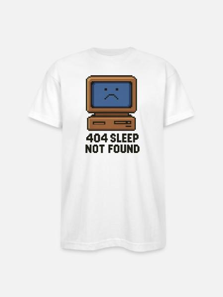 404 Sleep Not Found - Bayside Unisex Heavyweight USA Made T-Shirt - white