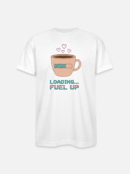 Coffee Loading… - Bayside Unisex Heavyweight USA Made T-Shirt - white