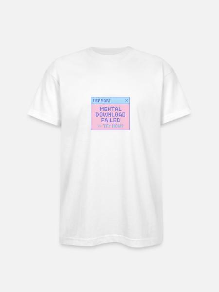 Pastel Glitch Error Window - Bayside Unisex Heavyweight USA Made T-Shirt - white