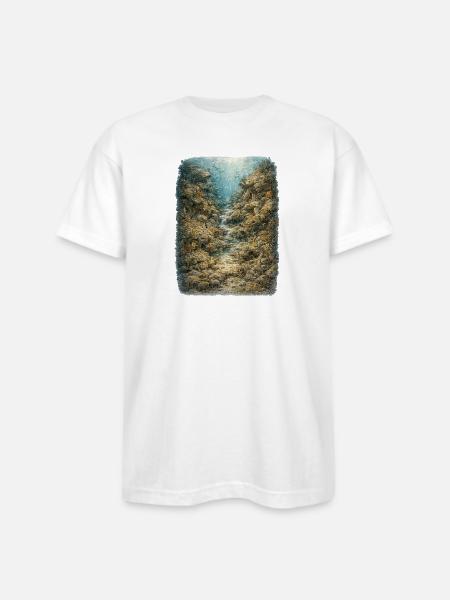 Hidden Ocean Animals - Bayside Unisex Heavyweight USA Made T-Shirt - white