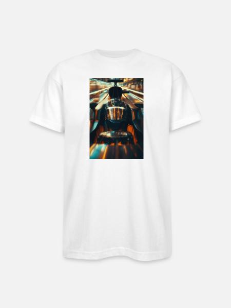 Neon Velocity Racer - Bayside Unisex Heavyweight USA Made T-Shirt - white