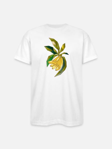 Geometric banana plant illustration - Bayside Unisex Heavyweight USA Made T-Shirt - white
