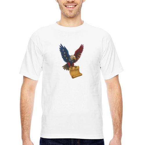 Bill of Rights Bald Eagle - Bayside Unisex Heavyweight USA Made T-Shirt