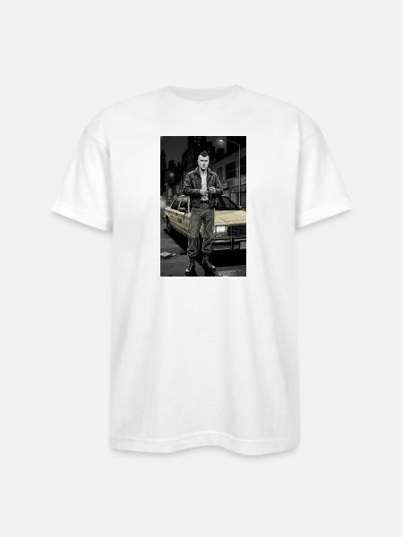 Noir Punk Taxi Driver - Bayside Unisex Heavyweight USA Made T-Shirt - white