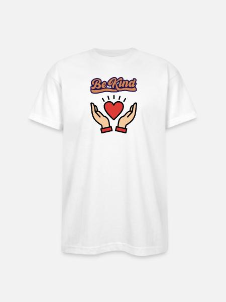 BEKIND - Bayside Unisex Heavyweight USA Made T-Shirt - white