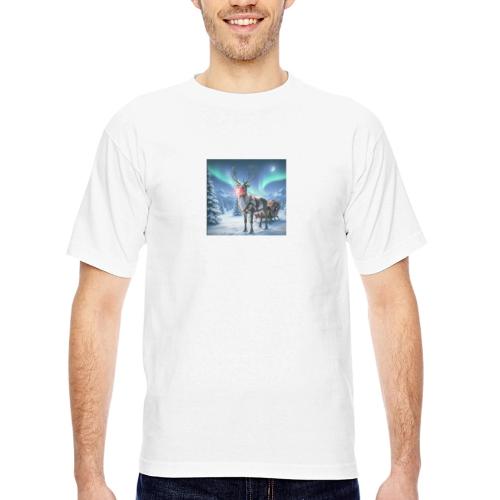 Rudolph the red nosed reindeer - Bayside Unisex Heavyweight USA Made T-Shirt