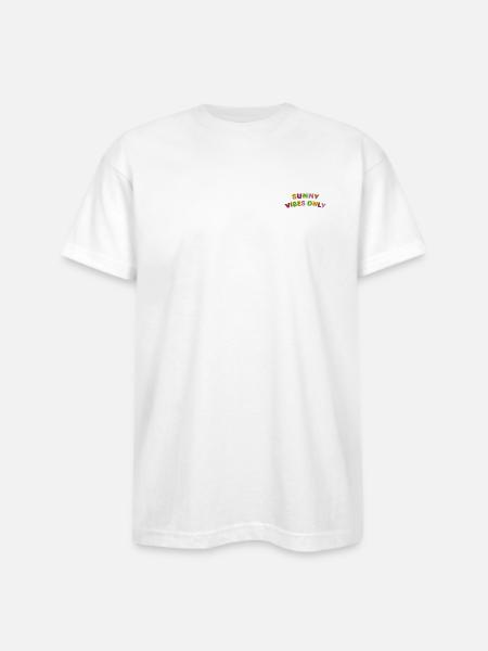 Sunny vibes only embroidered - Bayside Unisex Heavyweight USA Made T-Shirt - white