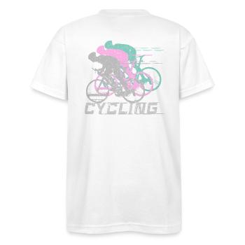 Cycling - Bayside Unisex Heavyweight USA Made T-Shirt - white - Back - Anthony (185cm)