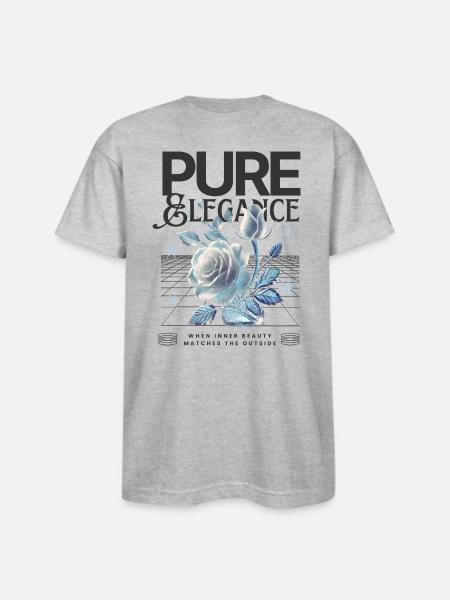 Pure Elegance Rose - Bayside Unisex Heavyweight USA Made T-Shirt - heather gray