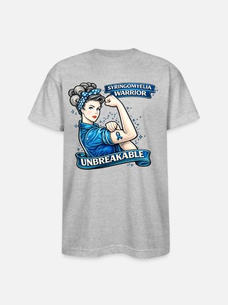 Syringomyelia Warrior Unbreakable - Bayside Unisex Heavyweight USA Made T-Shirt - heather gray