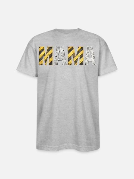 Industrial Hazard Mama Letters - Bayside Unisex Heavyweight USA Made T-Shirt - heather gray