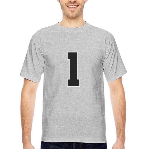 Varsity Number 1 Athletic Style - Bayside Unisex Heavyweight USA Made T-Shirt