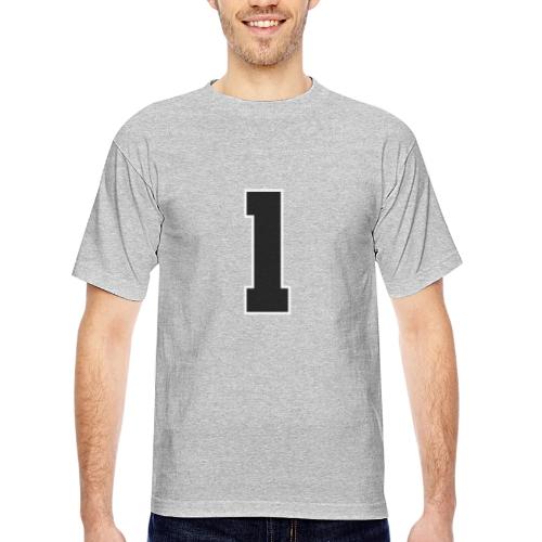 Varsity Number 1 Athletic Style - Bayside Unisex Heavyweight USA Made T-Shirt