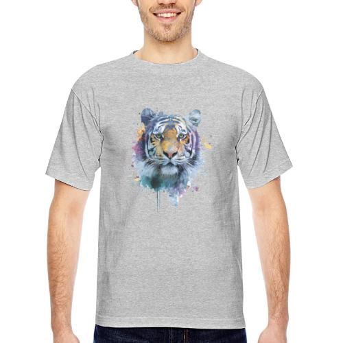 Splash-Art Tiger Face - Bayside Unisex Heavyweight USA Made T-Shirt