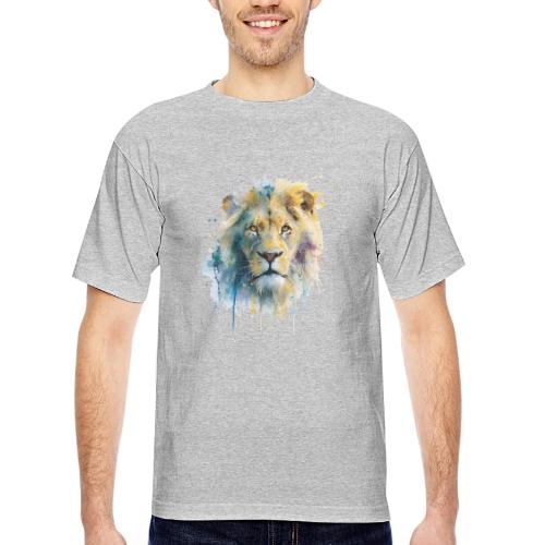 Splash-Art Lion Face - Bayside Unisex Heavyweight USA Made T-Shirt