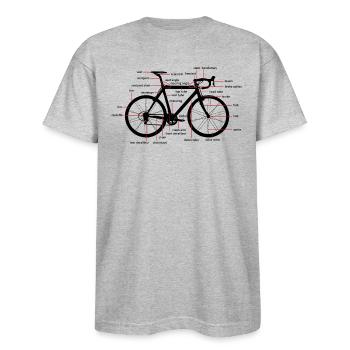 bicycle parts - Bayside Unisex Heavyweight USA Made T-Shirt - heather gray - Front - Anthony (185cm)