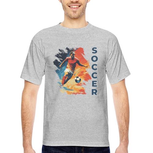 Soccer Action Pulse - Bayside Unisex Heavyweight USA Made T-Shirt