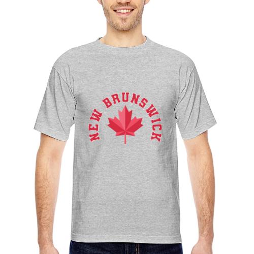 New Brunswick with maple leaf - Bayside Unisex Heavyweight USA Made T-Shirt