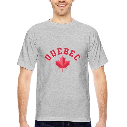 Quebec with maple leaf - Bayside Unisex Heavyweight USA Made T-Shirt