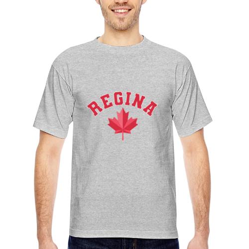 Regina with maple leaf - Bayside Unisex Heavyweight USA Made T-Shirt