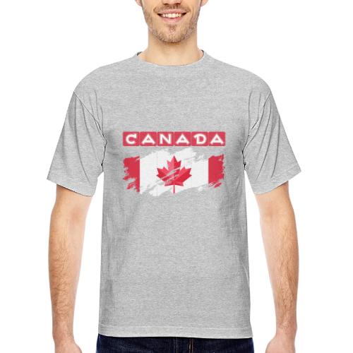 Canada, Inspired by the Canadian flag - Bayside Unisex Heavyweight USA Made T-Shirt