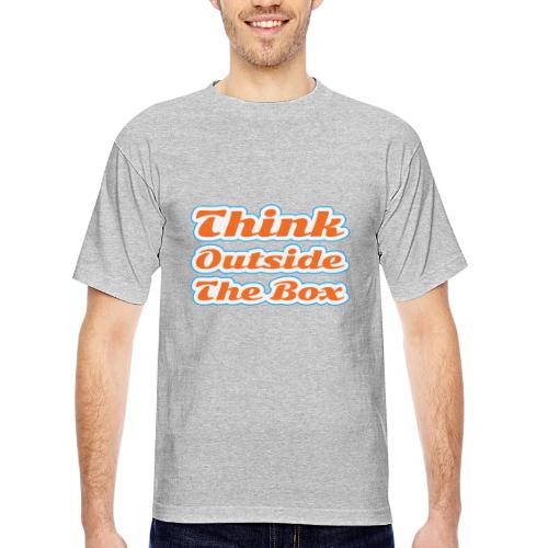 Think Outside the Box — Creative Mindset Script - Bayside Unisex Heavyweight USA Made T-Shirt