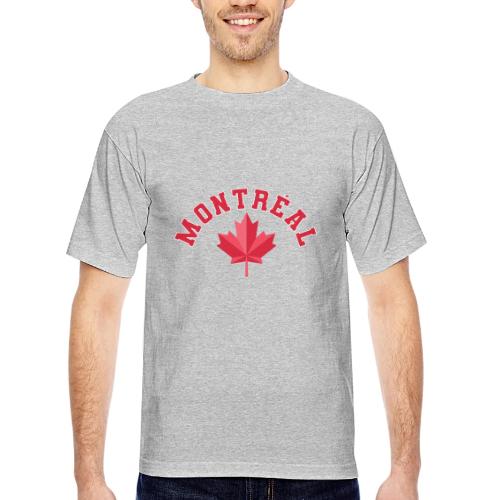 Montréal with maple leaf - Bayside Unisex Heavyweight USA Made T-Shirt