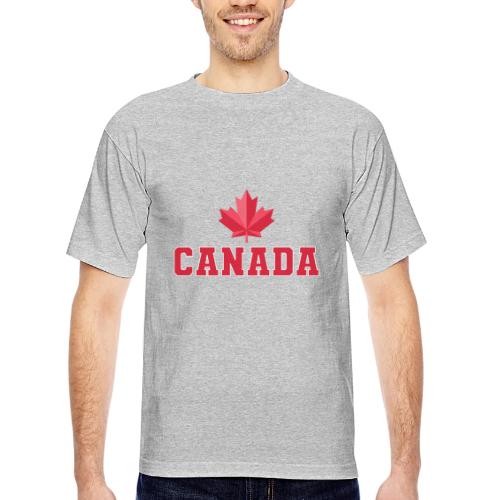 Canada with a maple leaf - Bayside Unisex Heavyweight USA Made T-Shirt