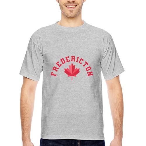 Fredericton with maple leaf - Bayside Unisex Heavyweight USA Made T-Shirt