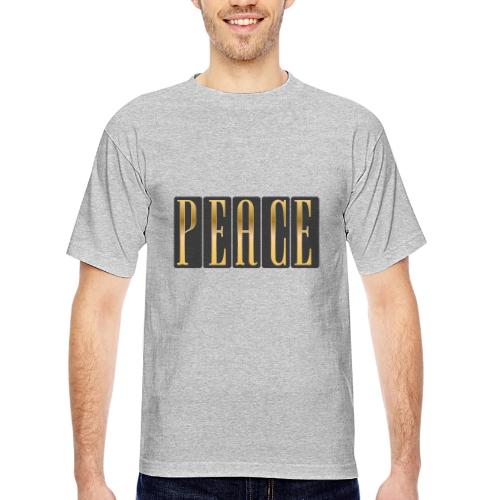 Peace in Gold - Bayside Unisex Heavyweight USA Made T-Shirt