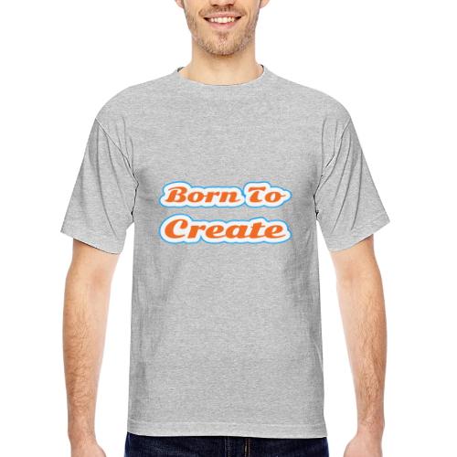 Born to Create — Creative Soul Script - Bayside Unisex Heavyweight USA Made T-Shirt