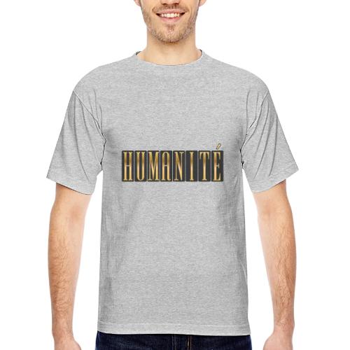 Humanity in Golden Letters - Bayside Unisex Heavyweight USA Made T-Shirt