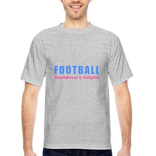 Football Touchdowns & Tailgates Design - Bayside Unisex Heavyweight USA Made T-Shirt