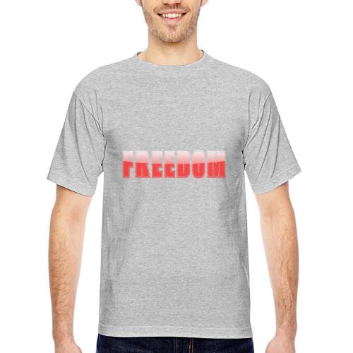 Freedom Typography Design - Bayside Unisex Heavyweight USA Made T-Shirt