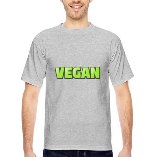 Vegan Bold Green Typography Design - Bayside Unisex Heavyweight USA Made T-Shirt
