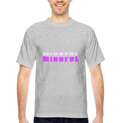 Mindful Typography Minimalist Design - Bayside Unisex Heavyweight USA Made T-Shirt