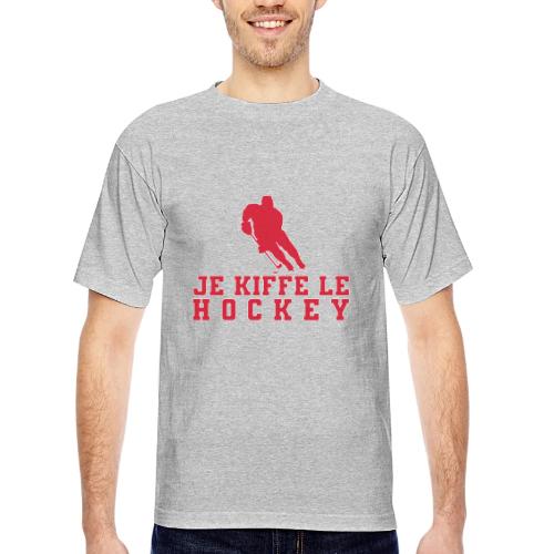 I love hockey - Bayside Unisex Heavyweight USA Made T-Shirt