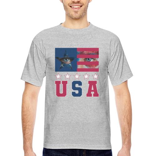 Stars and Vision USA - Bayside Unisex Heavyweight USA Made T-Shirt