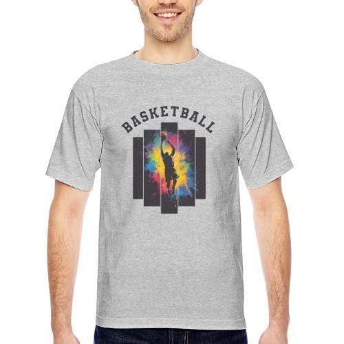 Basketball Slam Dunk Splash Design - Bayside Unisex Heavyweight USA Made T-Shirt