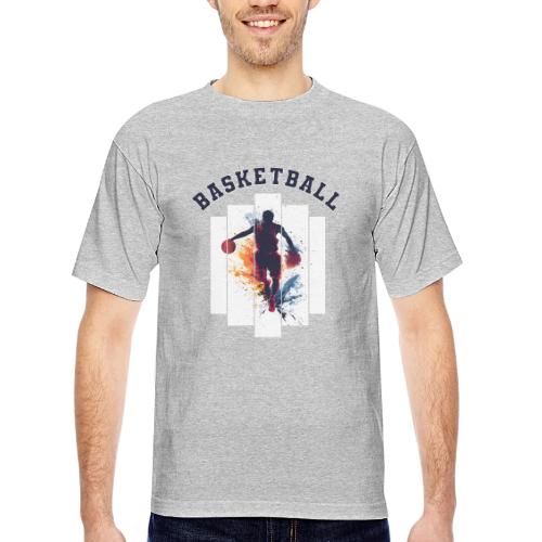 Basketball Never Stops - Bayside Unisex Heavyweight USA Made T-Shirt